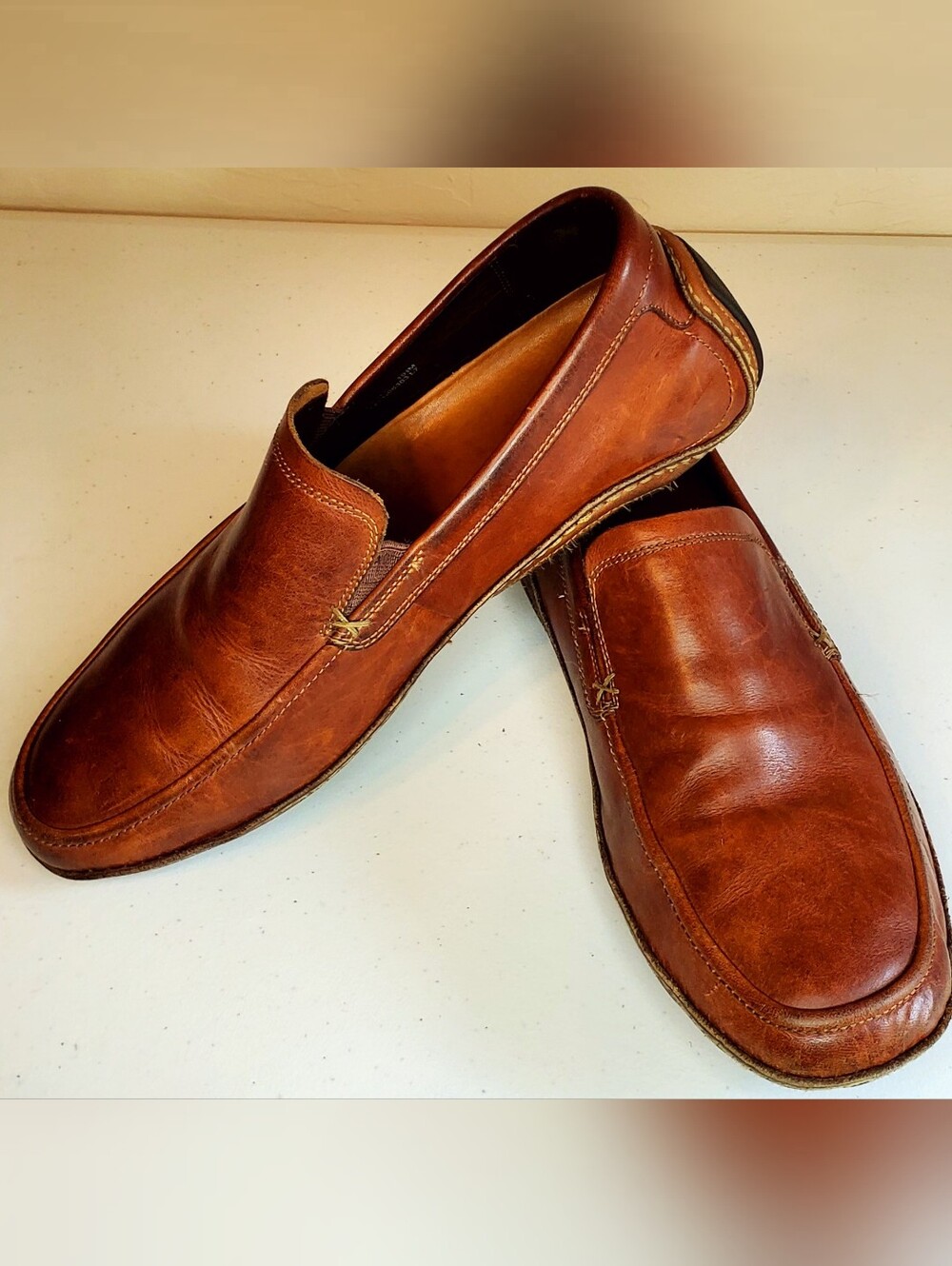 Cole Haan Mens 10 M Loafer NikeAir Brown Leather Slip On Casual Business